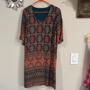 Patterned Midi Dress